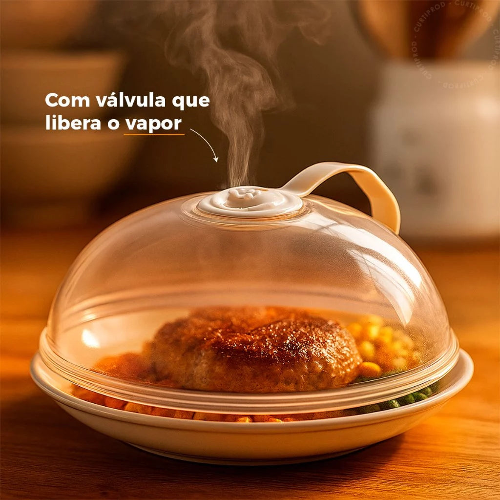 Tampa Protetora para Micro-ondas Livre de BPA – Anti Respingos com Saída de Vapor