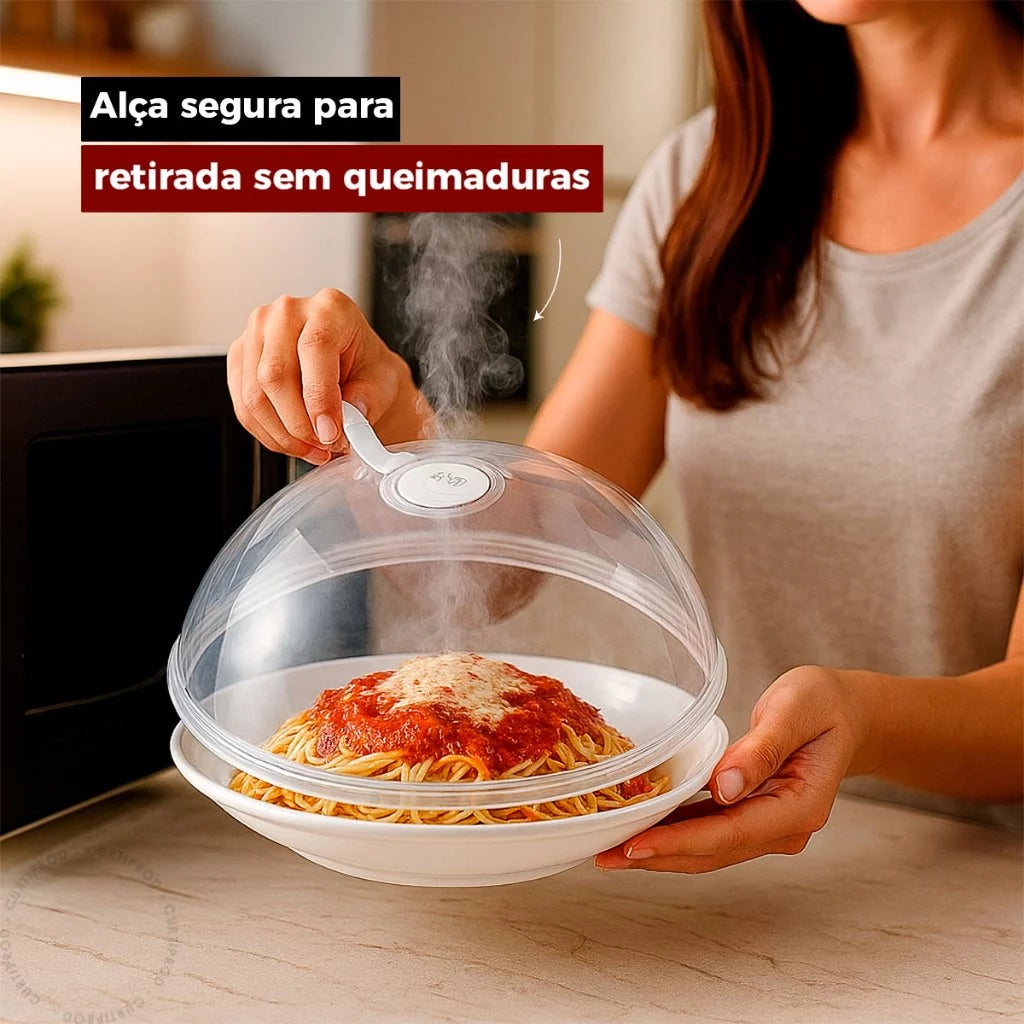 Tampa Protetora para Micro-ondas Livre de BPA – Anti Respingos com Saída de Vapor