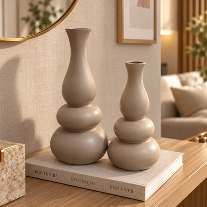 Vaso Decorativo Dupla Housee em Cerâmica