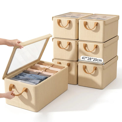 Caixa Organizadora Premium com Visor Transparente – Elegância e Organização para Closets e Guarda-Roupas