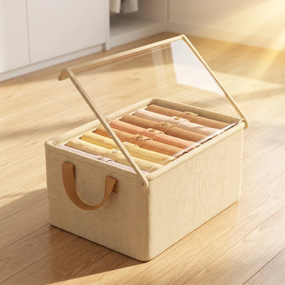 Caixa Organizadora Premium com Visor Transparente – Elegância e Organização para Closets e Guarda-Roupas