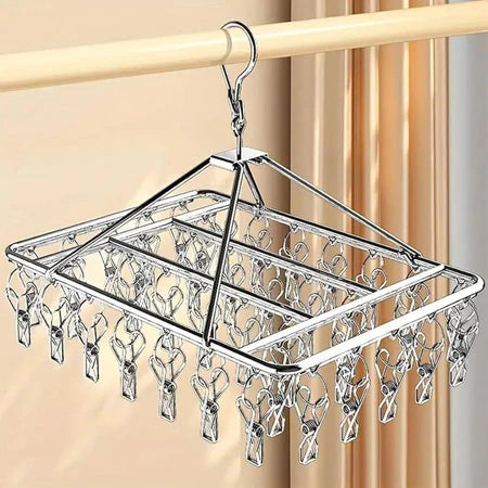 Cabide Varal Portátil em Aço Inox Premium – Organize e Seque Suas Roupas com Muito Mais Praticidade