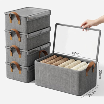 Caixa Organizadora Premium com Visor Transparente – Elegância e Organização para Closets e Guarda-Roupas