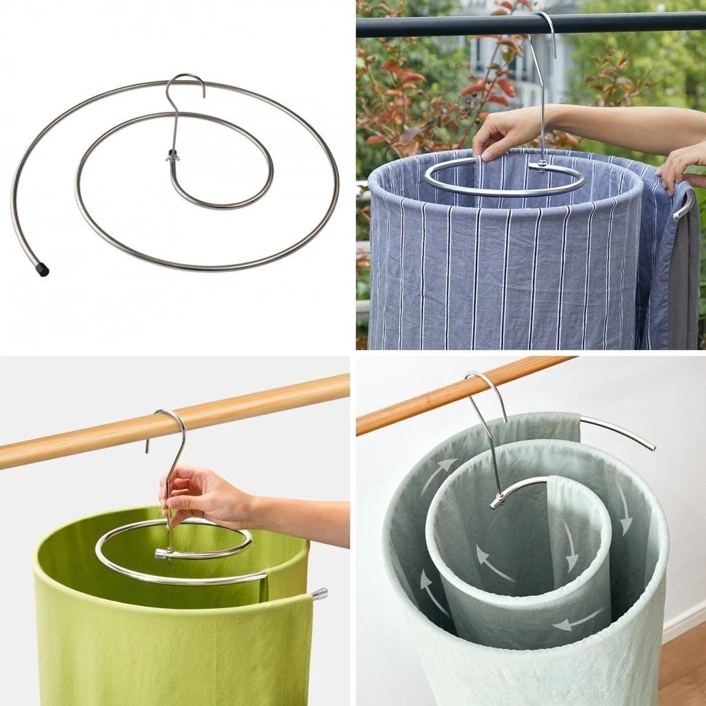 Varal Espiral de Aço Inox – Retrátil para Roupas Volumosas