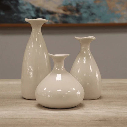 Trio de Vasos Decorativos em Cerâmica – 3 Tamanhos