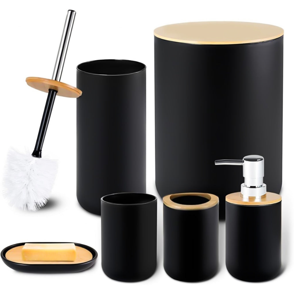 Acessórios Banheiro BlackWhite Bambu (Kit)