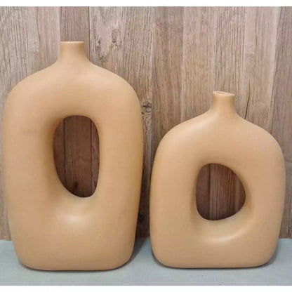 Vaso Vazado Cerâmica - Dupla